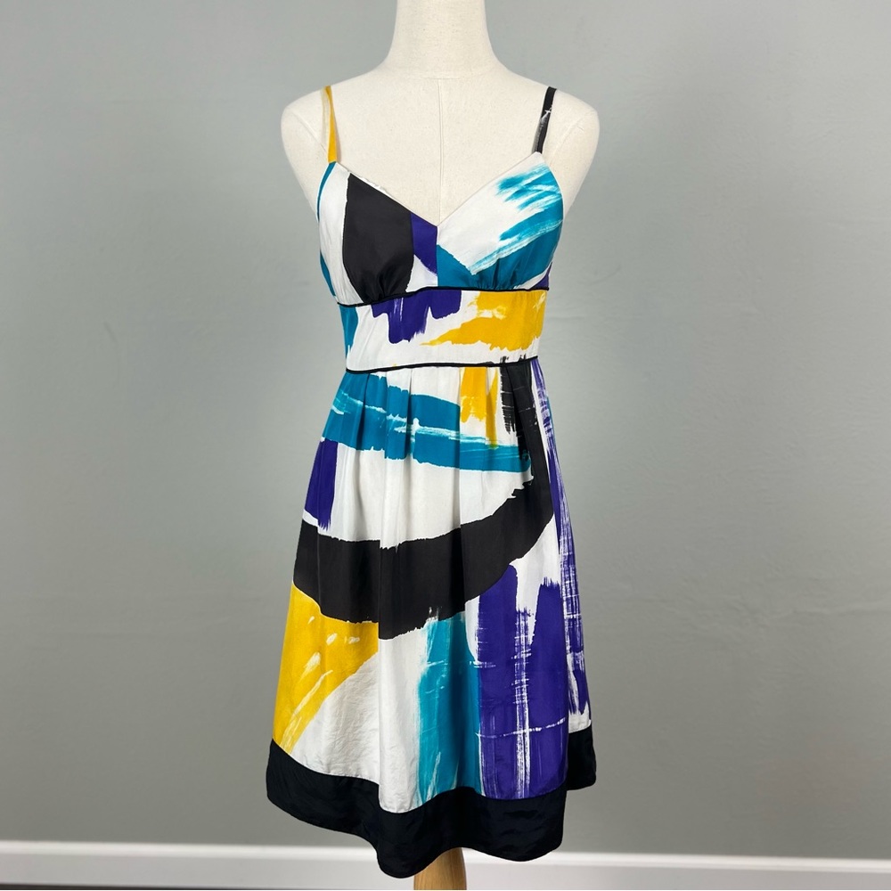 Marciano Silk Painterly Dress